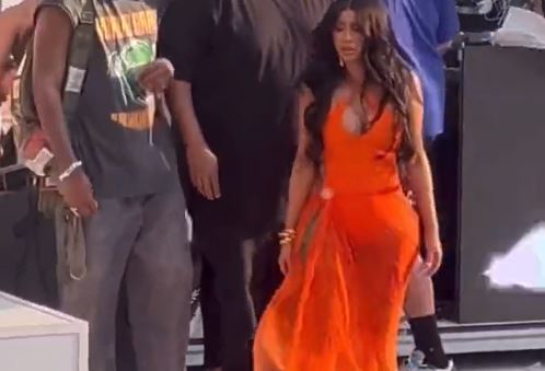 Cardi B Receives Drink Thrown by Fan During Concert and Responds by Hurling Her Mic